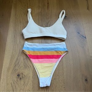 Billabong Rainbow Bikini Bottom + Cream Sport Top
